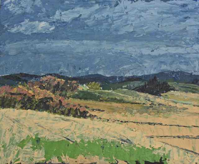 Janet E Davis, View from Housesteads (sketch), 1991, oil on board, 20x24 ins