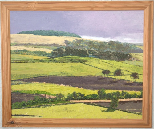 Janet E Davis, Tyne Valley, oils on canvas, early - mid 1990s. Private collection.