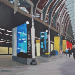 Janet E Davis, Railways - Paddington Station 1 (unfinished), oils on canvas, 2008.