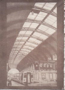 Small York Station print on paper coated before the course.