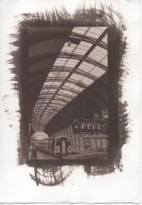 Larger York Station on paper I coated during the course.