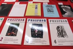 Publications including Phosphor on The Leeds Surrealist Group's table.