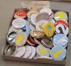 A lovely selection of badges by Kim Bevan.